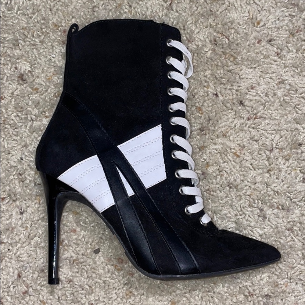 Black and white booties